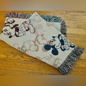 Disney Parks Mickey fringe throw blanket - greens Browns Maroon